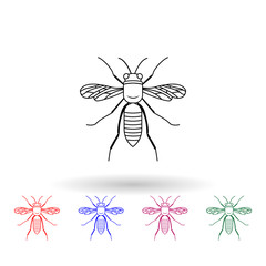 Wasp multi color icon. Simple thin line, outline vector of insect icons for ui and ux, website or mobile application