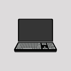 Simple laptop icon with a blank screen