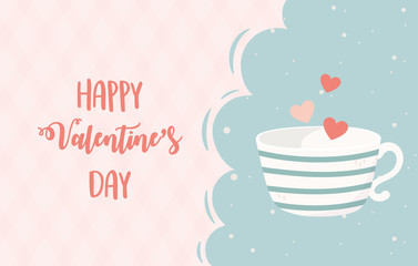 happy valentines day coffee cup hearts love