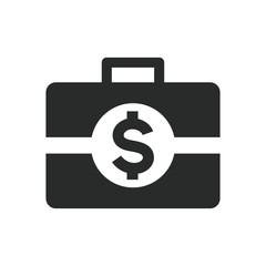 money suitcase icon vector template