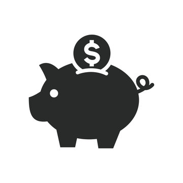 Piggy Bank Icon Vector Template