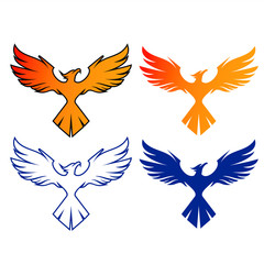 Charming Illustration Phoenix Logo Concept	