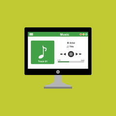 Vector illustration of music player flat design concept. easy to use and highly customizable.