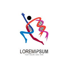 DNA logo, People logo with DNA design template, Medical logo icon