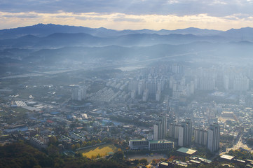 Naklejka premium On the top of the mountain(Sorae mountain, Bucheon city, Korea)