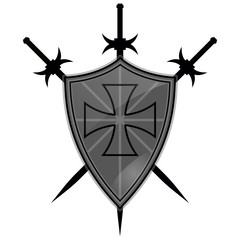 Templar Shield  vector icon.