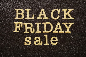 Black Friday sale shopping concept alphabet on black background