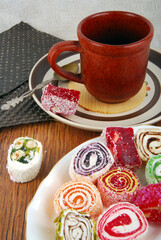 Fototapeta na wymiar sweets traditional turkish on the table