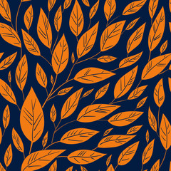 simple endless branches with leaves pattern2