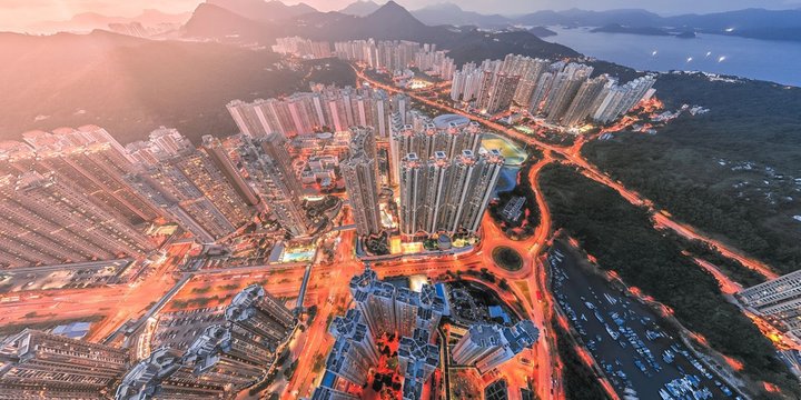 Hong Kong Architectures View From High Angle