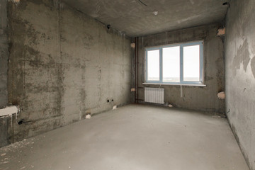 Fototapeta na wymiar interior of the apartment without decoration