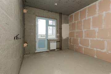 interior of the apartment without decoration