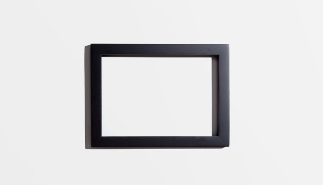 Blank photo frame - overhead view flat lay