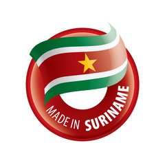 Suriname flag, vector illustration on a white background