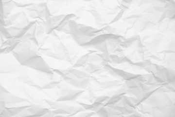 White crumpled paper texture background.	