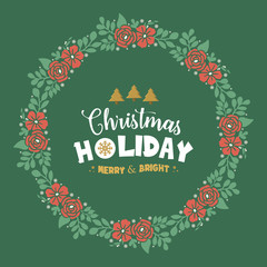 Various card of christmas holiday, with pattern art of leaf floral frame. Vector