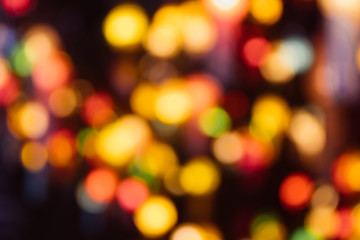 Christmas holiday golden lights bokeh background. New Year blurry walpaper. - 303987944