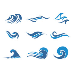 water wave logo icon vector design symbol