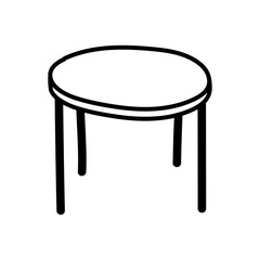round table furniture object icon thick line
