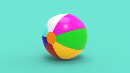 3d rendering of a beachball isolated in studio background