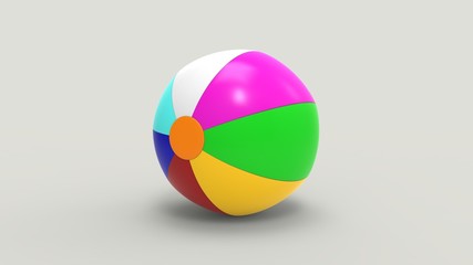 3d rendering of a beachball isolated in studio background