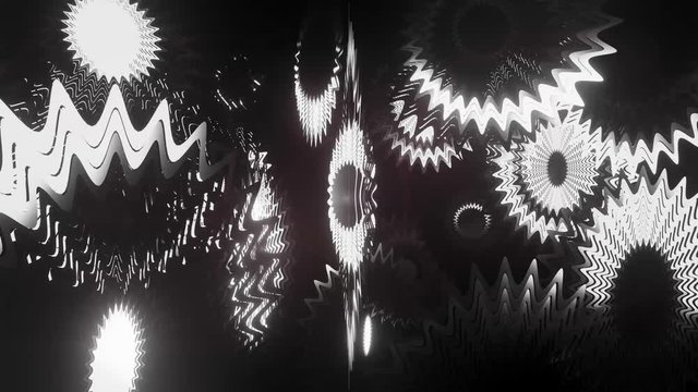 Black and White Abstract pendant-like Geometry Loop