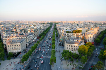 Obraz premium PARIS, FRANCE, EUROPE, July 2019, Aerial view of Paris city, France, Europe