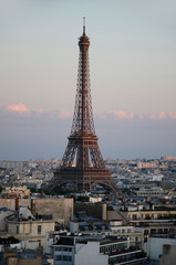 Eiffel Tower seen from Arc de Triomphe, Paris, France, Europe