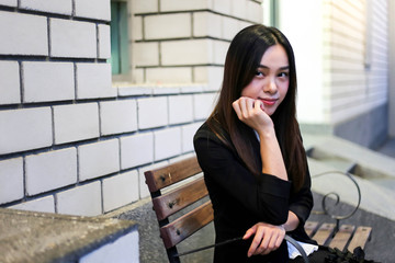 Portrait of Beautiful Young businesswoman asian smiling  happy for working.