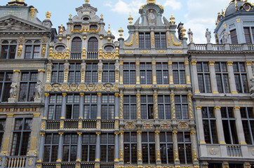 Fototapeta na wymiar An old building at the Grand Place or Grand Square, UNESCO World Heritage Site since 1998, Brussels, Belgium, Europe