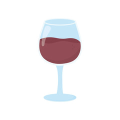 wine glass drink on white background