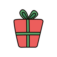wrapped gift box decoration party icon