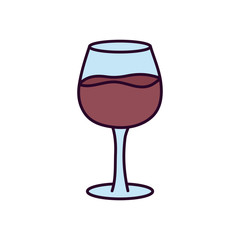 wine glass drink on white background