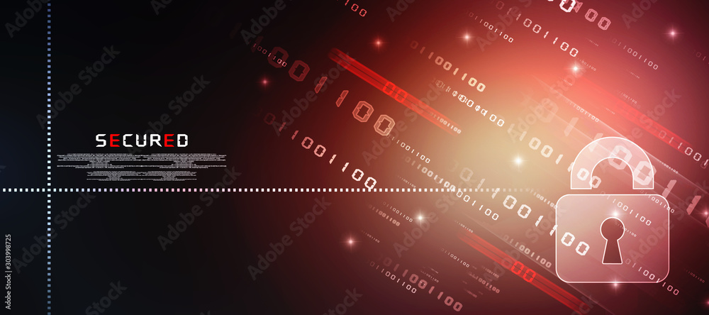 Poster 2d illustration abstract digital binary data on computer screen