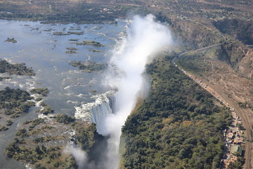 Fototapeta na wymiar Aerial view of Victoria Falls, Zimbabwe/Zambia