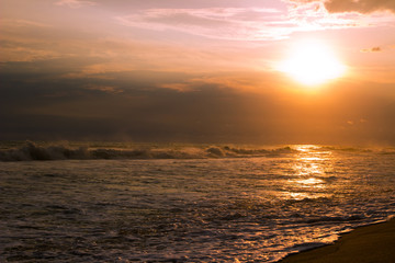 atardecer en la playa
