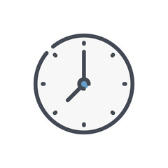 Time and clock color line icon. Watch and time management vector outline colorful sign.