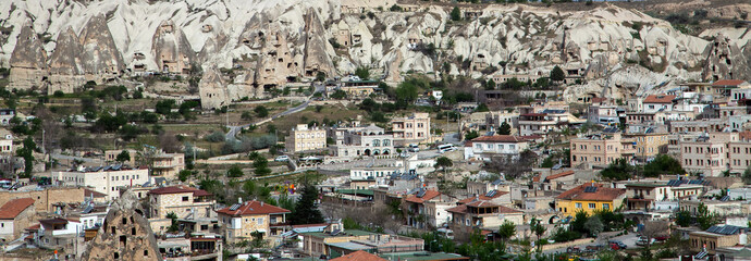 Göreme most popular town cave hotels in Cappadocia, Turkey