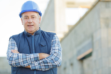 portrait of entrepreneur on building site
