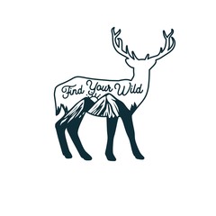 find your wild, slogan illustration for poster of t shirt design mountain hiking venture, quote motivation slogan poster, t shirt design for mountain hiker