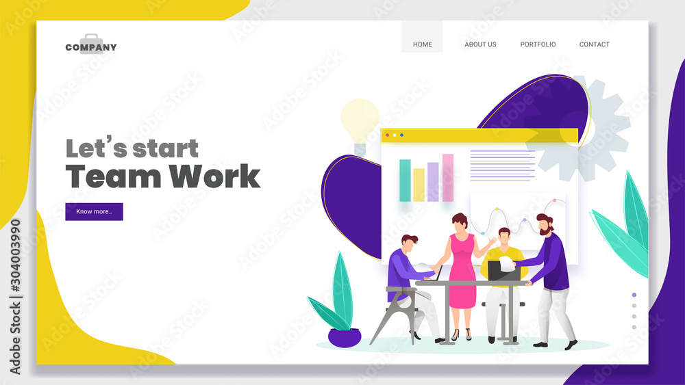 Canvas Prints business people working together on workplace with online infographic presentation for teamwork conc