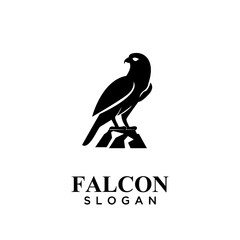 falcon black logo icon design vector illustration