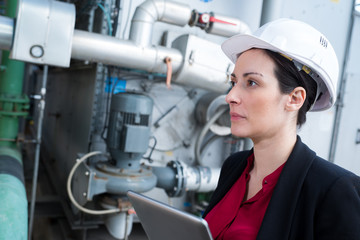 female inspector in industrial factory