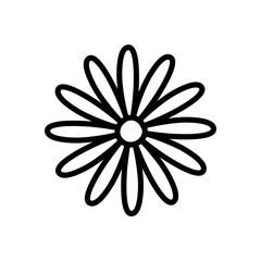 flower decoration on white background thick line