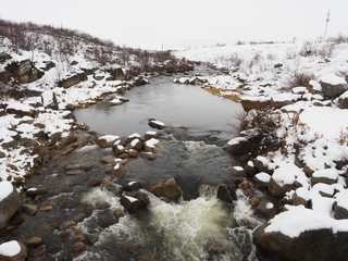 Tundra forest in beautiful snow