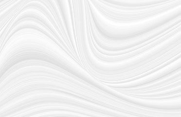 White 3 d background with wave illustration, beautiful bending pattern for web screensaver. Light gray texture with smooth lines for a wedding card.