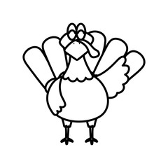 turkey cartoon animal icon thick line