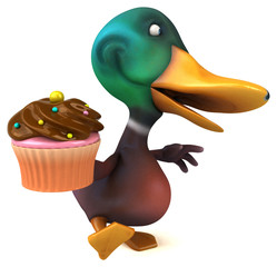 Naklejka premium Fun duck - 3D Illustration