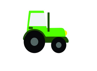 Kids toys, green cartoon kid car, vector illustration