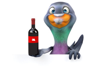 Fun pigeon - 3D Illustration